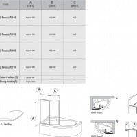 Ravak Rosa VSK2 76P7010041 Шторка для ванны 1400 мм - правая (белый профиль | витраж полистирол)
