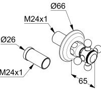 KLUDI 1926 518490520 Переключающий вентиль | дивертор на 2 положения - внешняя часть (хром)