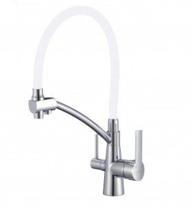 Savol S-L1805-02 Высокий смеситель для кухни с функцией подачи питьевой воды (хром | белый)
