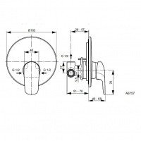 A6757AA Ideal Standard Ceraflex Встраиваемый смеситель для душа (хром)