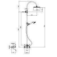 Bossini Liberty L01203.030 Душевая система со смесителем - с функцией наполнения ванны (хром)