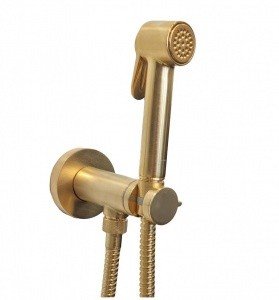 Bossini Paloma Brass E37005B.043 Гигиенический душ - комплект с прогрессивным смесителем (золото шлифованное)