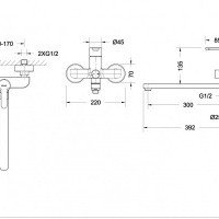 Bravat Stream F00411C Комплект смеситель для ванной