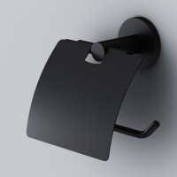 AM.PM X-Joy A85A341422 Держатель для туалетной бумаги с крышкой (чёрный матовый)