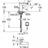 GROHE Eurosmart New 23975003 Электронный смеситель для раковины | со смешиванием (хром)