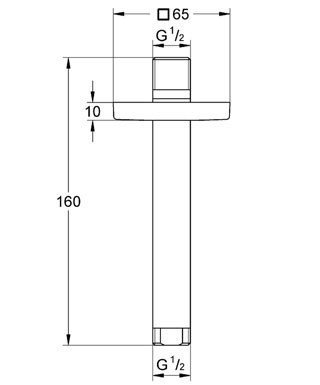Потолочный душевой кронштейн 27485 000 GROHE Rainshower, хром, в ...