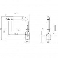 Koller Pool Design Plus DS09000F Высокий смеситель для кухни с подключением к фильтру с питьевой водой (хром)