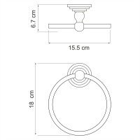 WasserKRAFT Ammer K-7060 Держатель для полотенца - кольцо (никель)