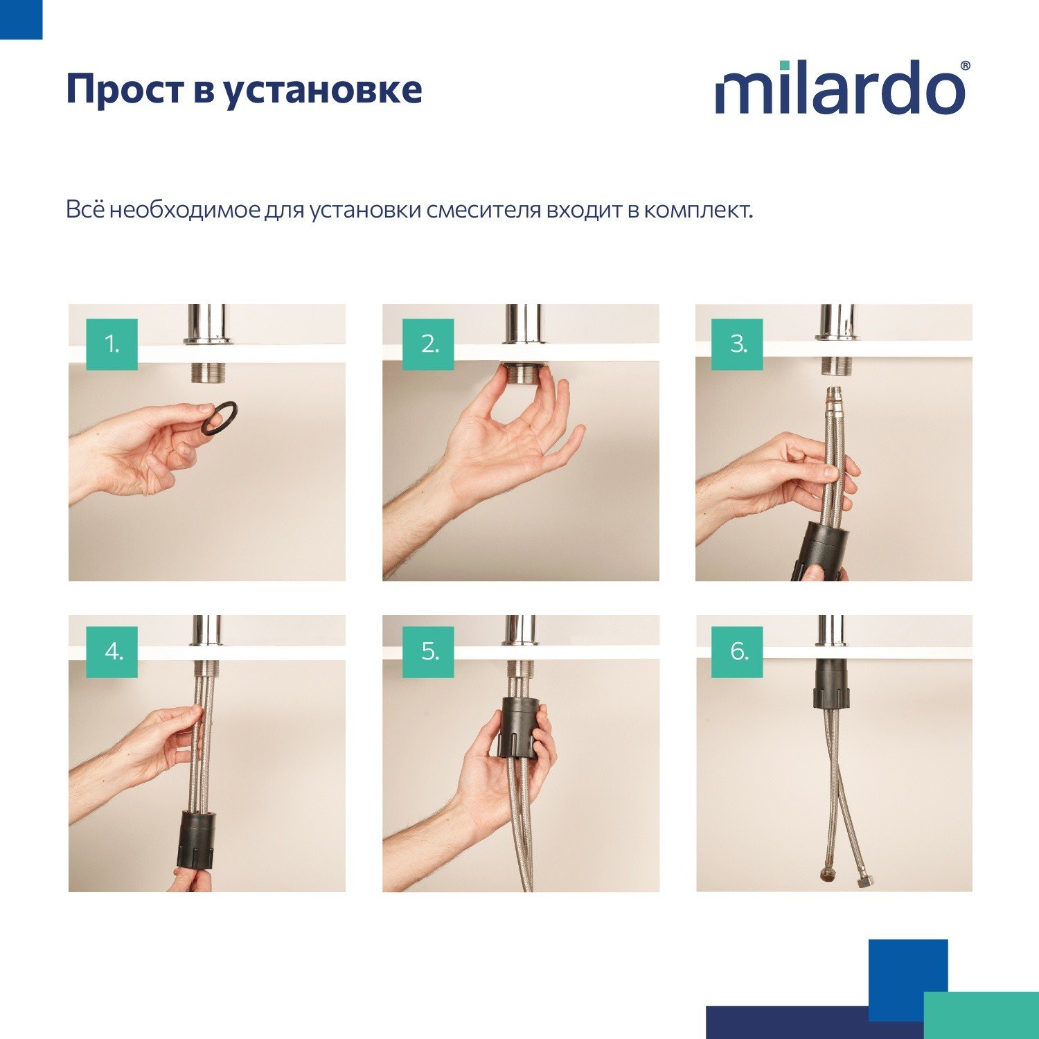 MILARDO Rora RORBN0JM05 Высокий смеситель для кухни (хром ...