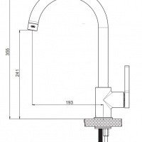 GPD Gildo MTE165-K-S Высокий смеситель для кухни (хром | черный матовый)