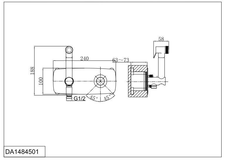 D&K Bayern.Alfeld DA1484501 Гигиенический душ в комплекте со смесителем ...