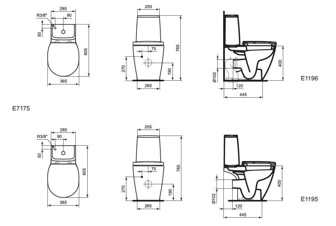 Ideal Standard Connect Space E119501 Унитаз - компакт, купить в ...