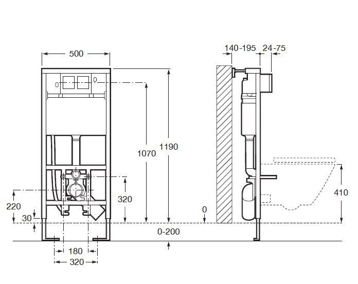Roca Duplo WC Smart 890090800 Инсталляция для подвесного унитаза ...