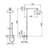 Cisal Cherie CEC7801021 Душевая система - комплект с термостатическим смесителем (хром)