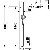 Duravit C.1 C14280007010 Душевая система в комплекте со смесителем (хром)