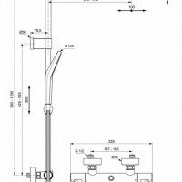 Ideal Standard CERATHERM T50 A7704AA Душевая система с термостатическим смесителем (хром)