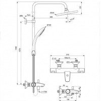 Ideal Standard CERATHERM T25 A7590AA Душевая система с термостатическим смесителем (хром)