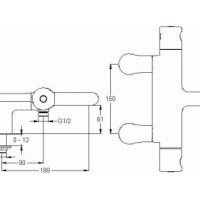 Jacob Delafon Singulier E10871-CP Термостатический смеситель на борт ванны (хром)