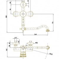 Bronze de Luxe WINDSOR 10120DR Душевая система в комплекте со смесителем (Бронза)