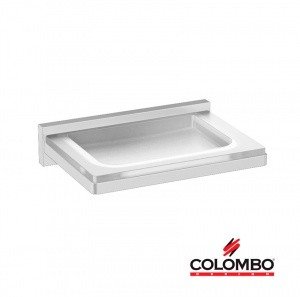Colombo Design LOOK B1601.BM - Стеклянная мыльница в комплекте с настенным держателем (белый матовый - стекло)
