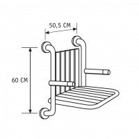 Hatria Autonomy Y0DW - Складное сиденье для душа со спинкой и ручками (белый)