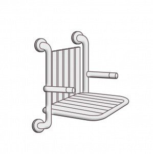Hatria Autonomy Y0DW - Складное сиденье для душа со спинкой и ручками (белый)