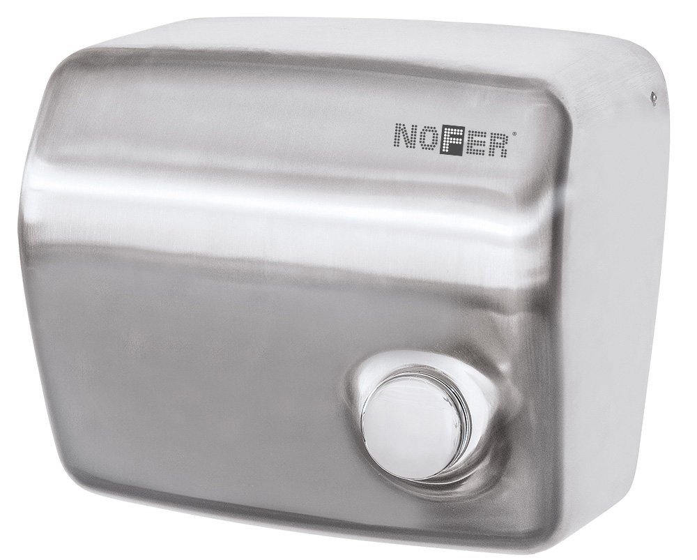 NOFER Kai 01250.S Сушилка для рук c кнопкой (матовая нержавеющая сталь)