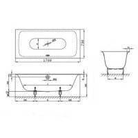 BETTE Lux 3440-000 PLUS Ванна стальная с шумоизоляцией BetteGlasur® Plus 170*75*45 см (белый)