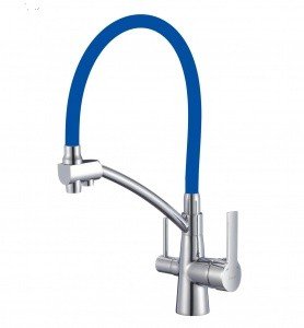 Savol S-L1805-05 Высокий смеситель для кухни с функцией подачи питьевой воды (хром | голубой)
