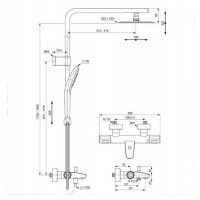 Ideal Standard CERATHERM T100 A7591AA Душевая система с термостатическим смесителем (хром)