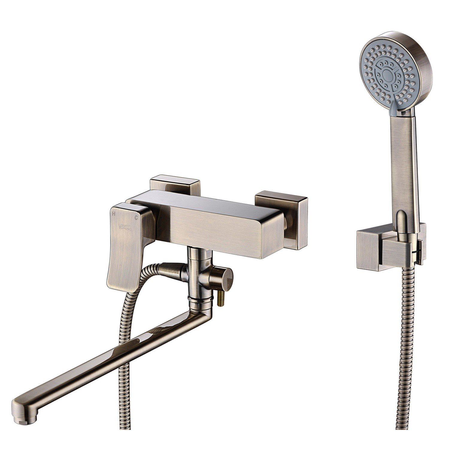 WasserKRAFT Exter 1602L Смеситель для ванны с длинным изливом (бронза ...