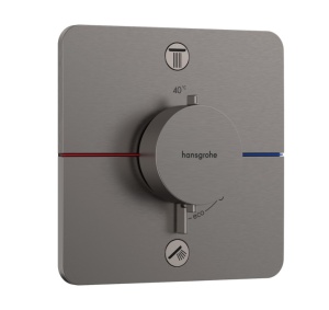 Hansgrohe ShowerSelect Comfort Q 15586340 Термостатический смеситель для ванны - внешняя часть (чёрный хром шлифованный)