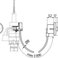 AlcaPlast MPO10 Кнопка для смыва унитаза на расстоянии – ручное управление (белый)