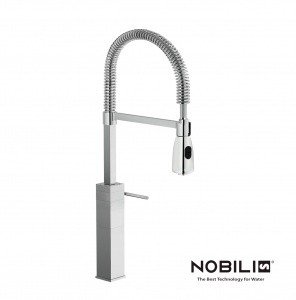 NOBILI Cube CB00705CR - Высокий смеситель для кухни с гибким изливом (хром)