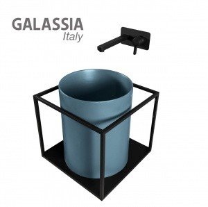 Galassia CORE 7305ON - Раковина накладная на столешницу Ø 37 см (цвет: синий матовый) 