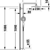 Duravit C.1 C14280008010 Душевая система в комплекте с термостатическим смесителем (хром)