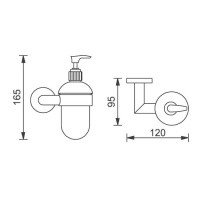 Aquanet 3600 187044 Дозатор для жидкого мыла (Россия), цвет изделия - Хром, тип монтажа - Настенный