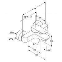 KLUDI Ameo 414450575 - Смеситель для ванны