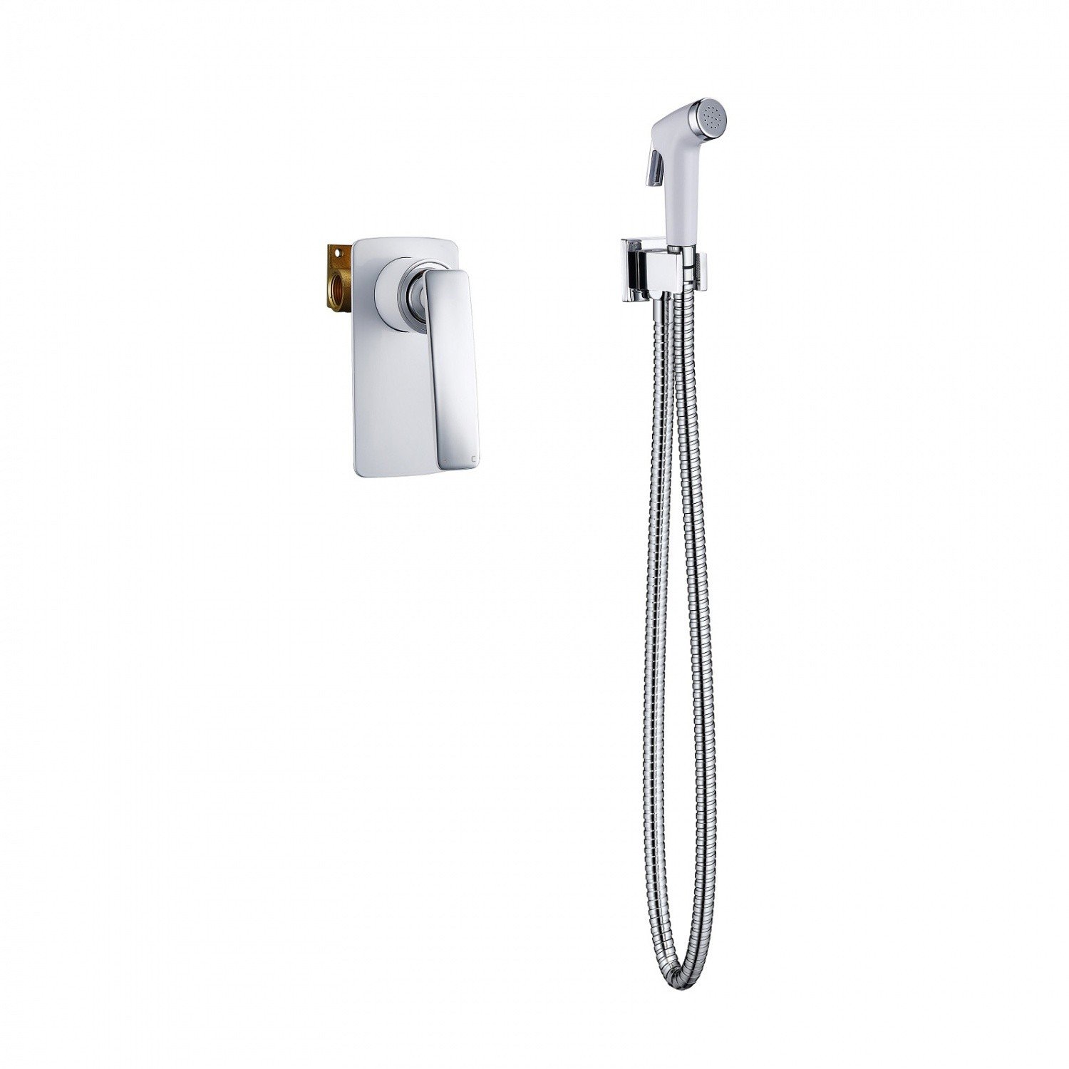 Timo Helmi 4089/00-16SM Гигиенический душ встраиваемый комплект со смесителем (цвет белый/хром).