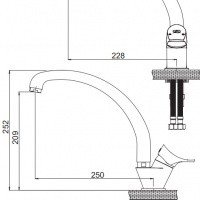 GPD Florus MTE170 Высокий смеситель для кухни (хром)