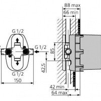 Ideal Standard A2354NU Внутренний механизм смесителя