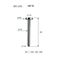 Remer 347N30CFP Кронштейн для верхнего душа 300 мм (чёрный шлифованный хром)