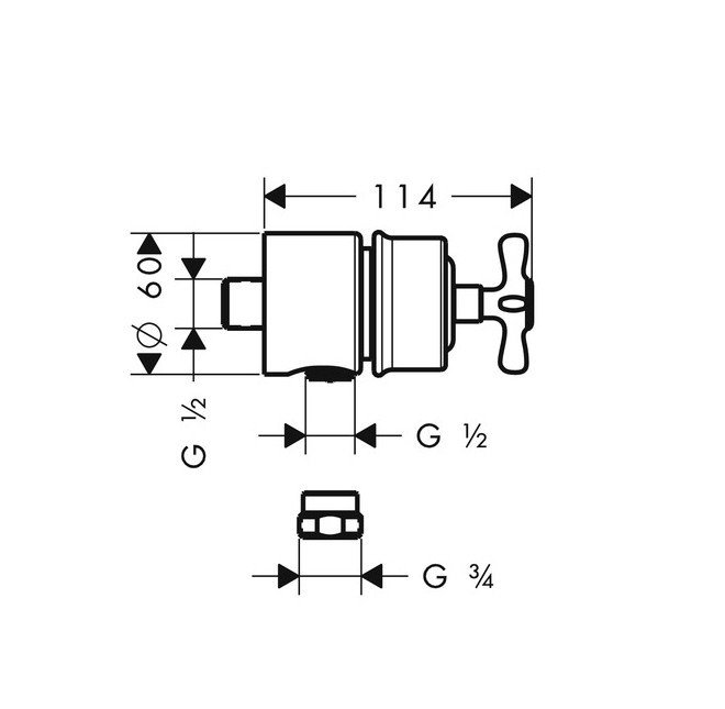 AXOR Montreux Fixfit Stop 16882330 Подключение для душевого шланга ...