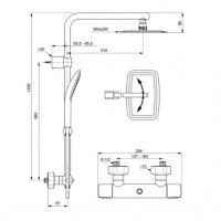 Ideal Standard IDEALRAIN LUXE CUBE EVO JET A6986AA Душевая система с термостатическим смесителем (хром)