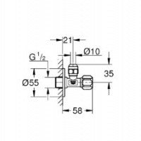 GROHE 22029000 Угловой вентиль для подключения смесителя 1/2 (хром)