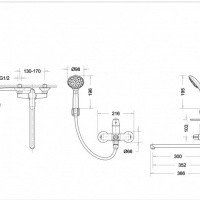 Bravat Simple F00417C Комплект смеситель для ванной