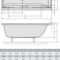 Акриловая ванна ALPEN Cleo 160x75 a03611, гарантия 10 лет, прямоугольная форма, объём 235 литров, цвет - euro white (европейский белый)
