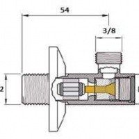 Nice N-01-67CR Угловой вентиль для подключения смесителя ½ * ⅜ (хром)