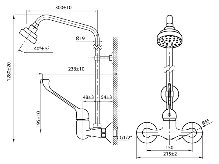 Varion Armaturen NEXT 9530713 Душевая система с локтевым смесителем ...