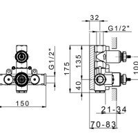 Cisal ZA00930004 Внутренний механизм термостатического смесителя для душа